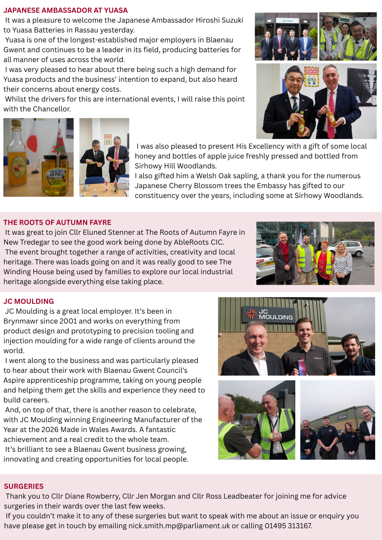 Nick Smith MP monthly report - Oct 2026